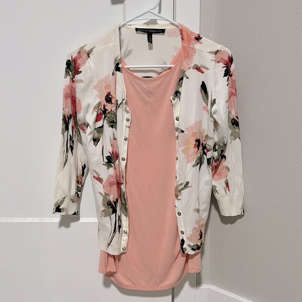 White House Black Market Cardigan and Shirt